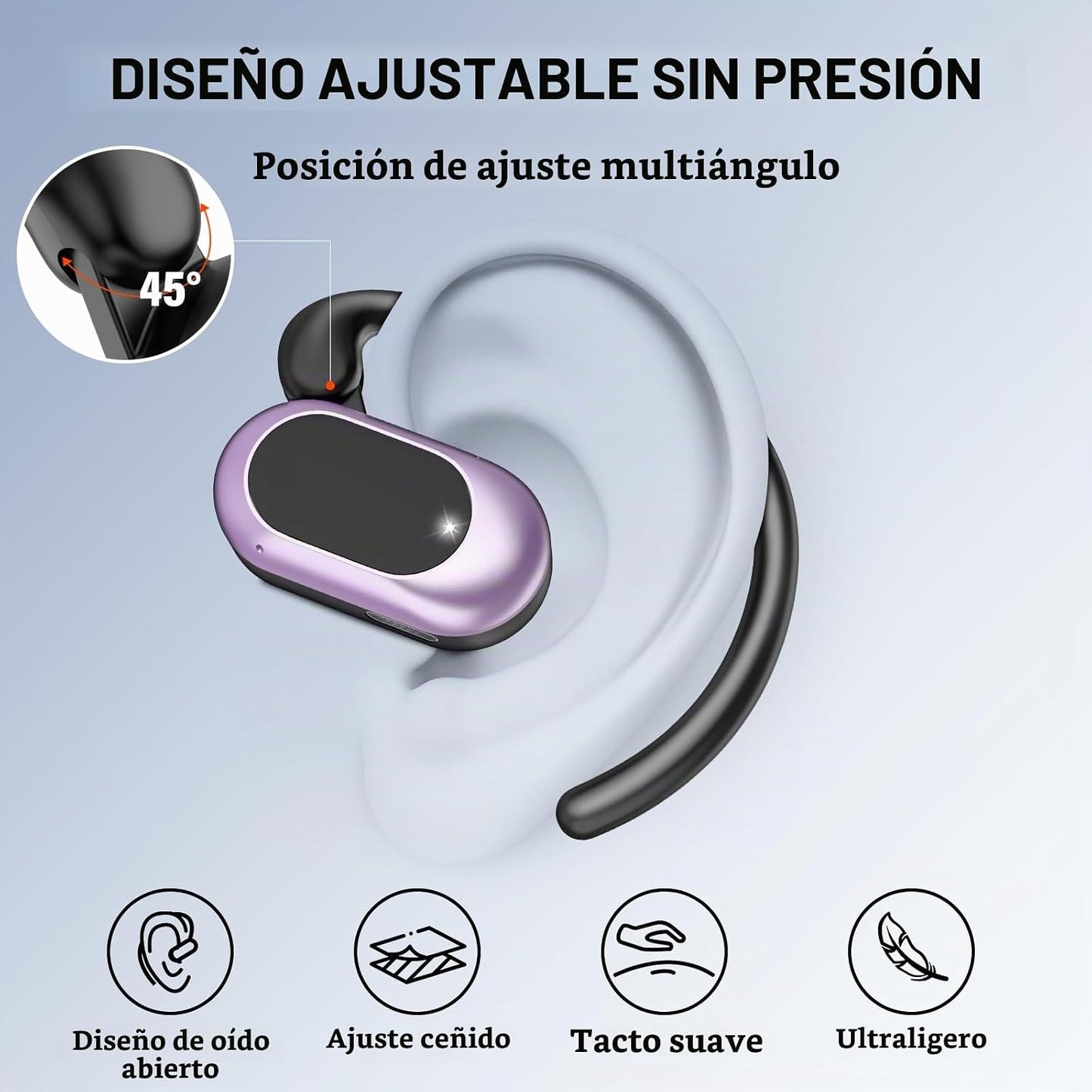 Auriculares abiertos, NUEVOS auriculares supraaurales con 4 micrófo...