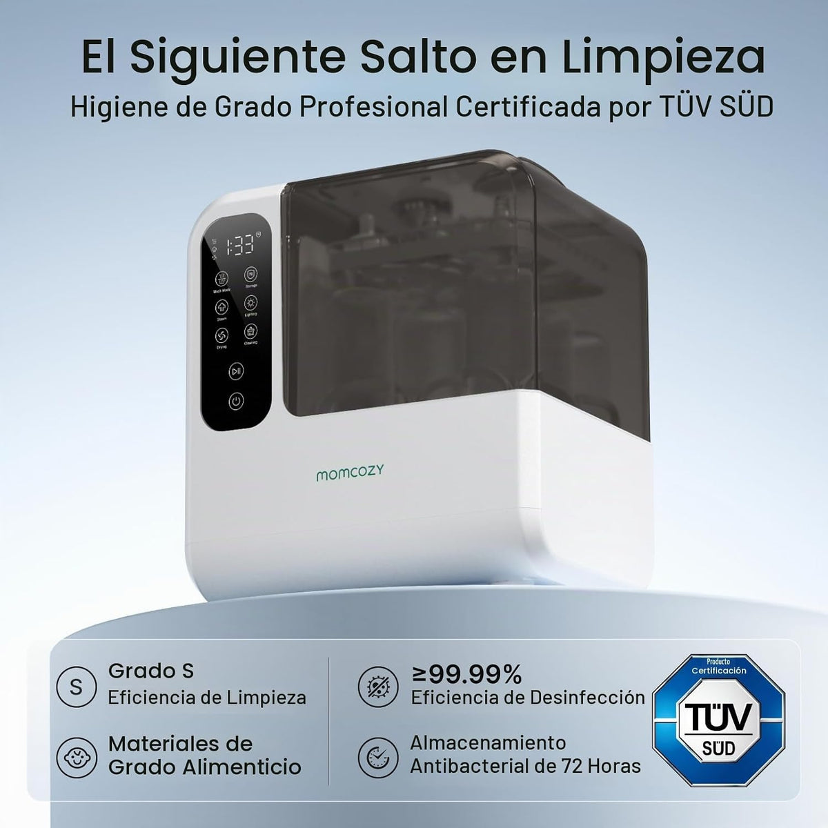 Momcozy DeepClean D8 Lavadora, esterilizador y secadora - Limpieza...