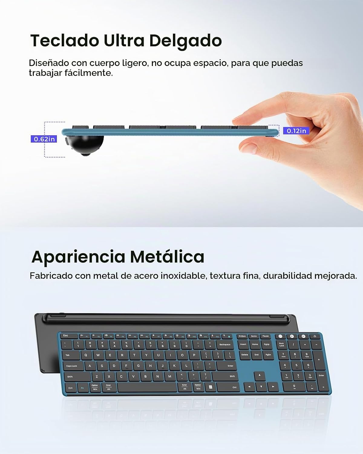 seenda SKM64-3 Combo de teclado inalámbrico Bluetooth y mouse para...
