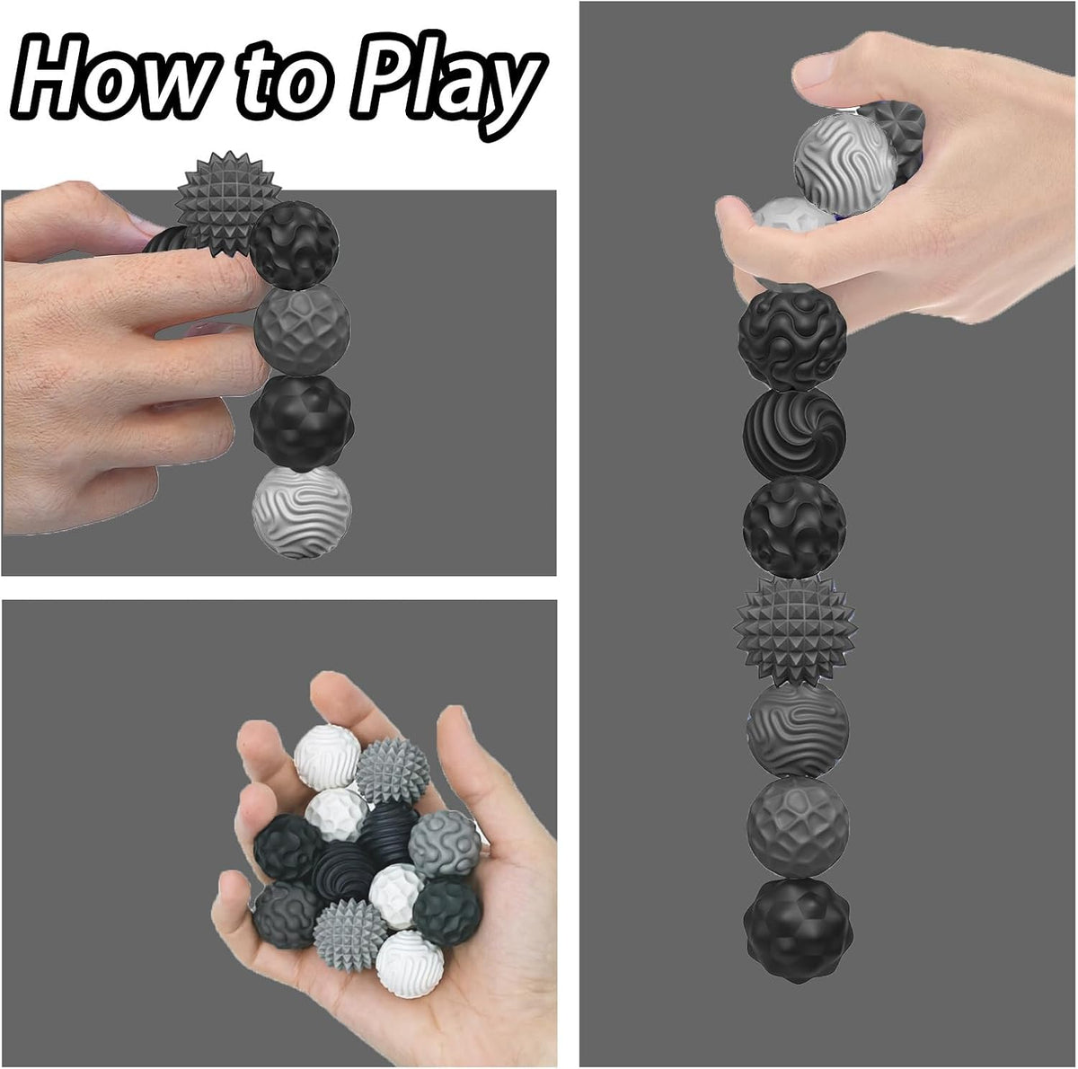 FNASKLEI Bolas magnéticas de silicona, 10 tipos de juguetes para an...