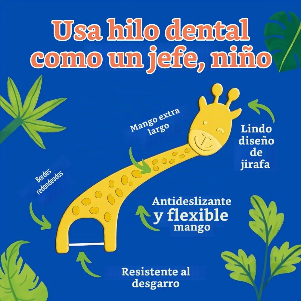 GuruNanda Púas de hilo dental, sabor a bayas, 90 unidades, para niñ...