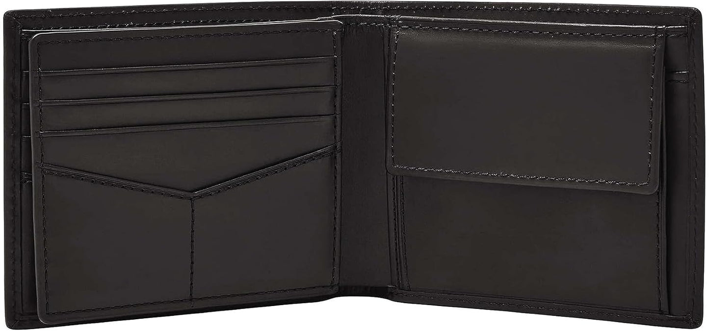 Cartera plegable de piel Fossil para hombre, Derrick, con bolsillo...