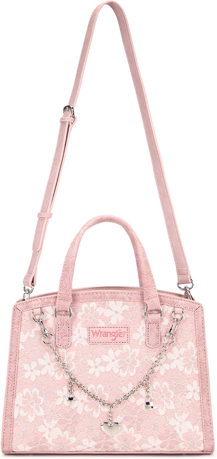 Wrangler - Bolso de mano de encaje para mujer, bolso cruzado median...