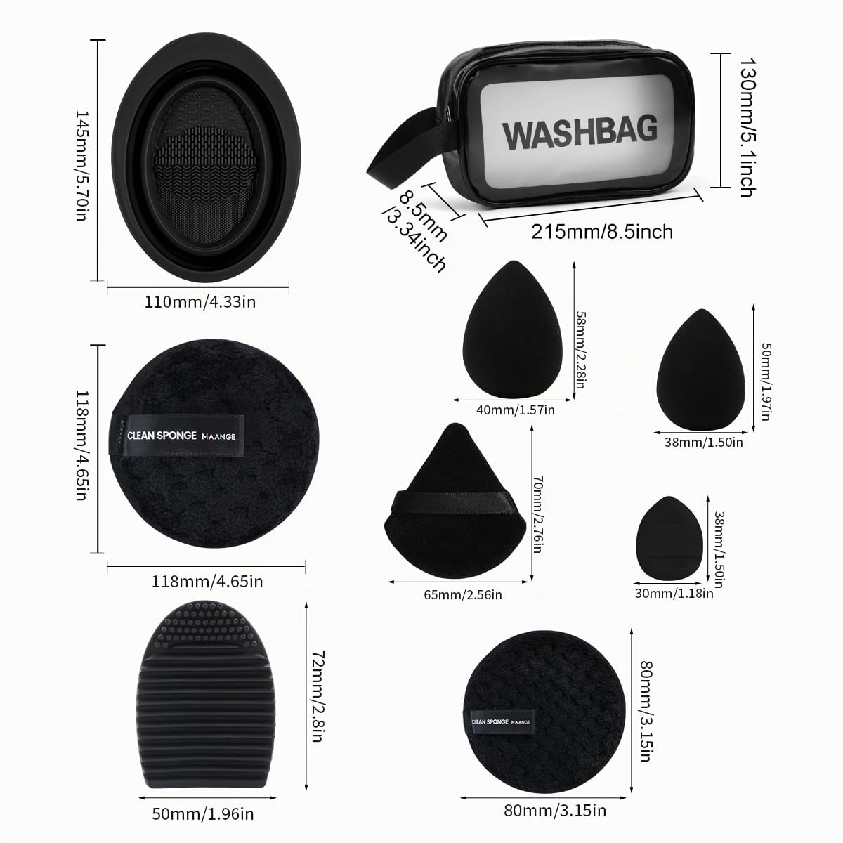 MAANGE Juego de 49 brochas de maquillaje, juego de herramientas de...