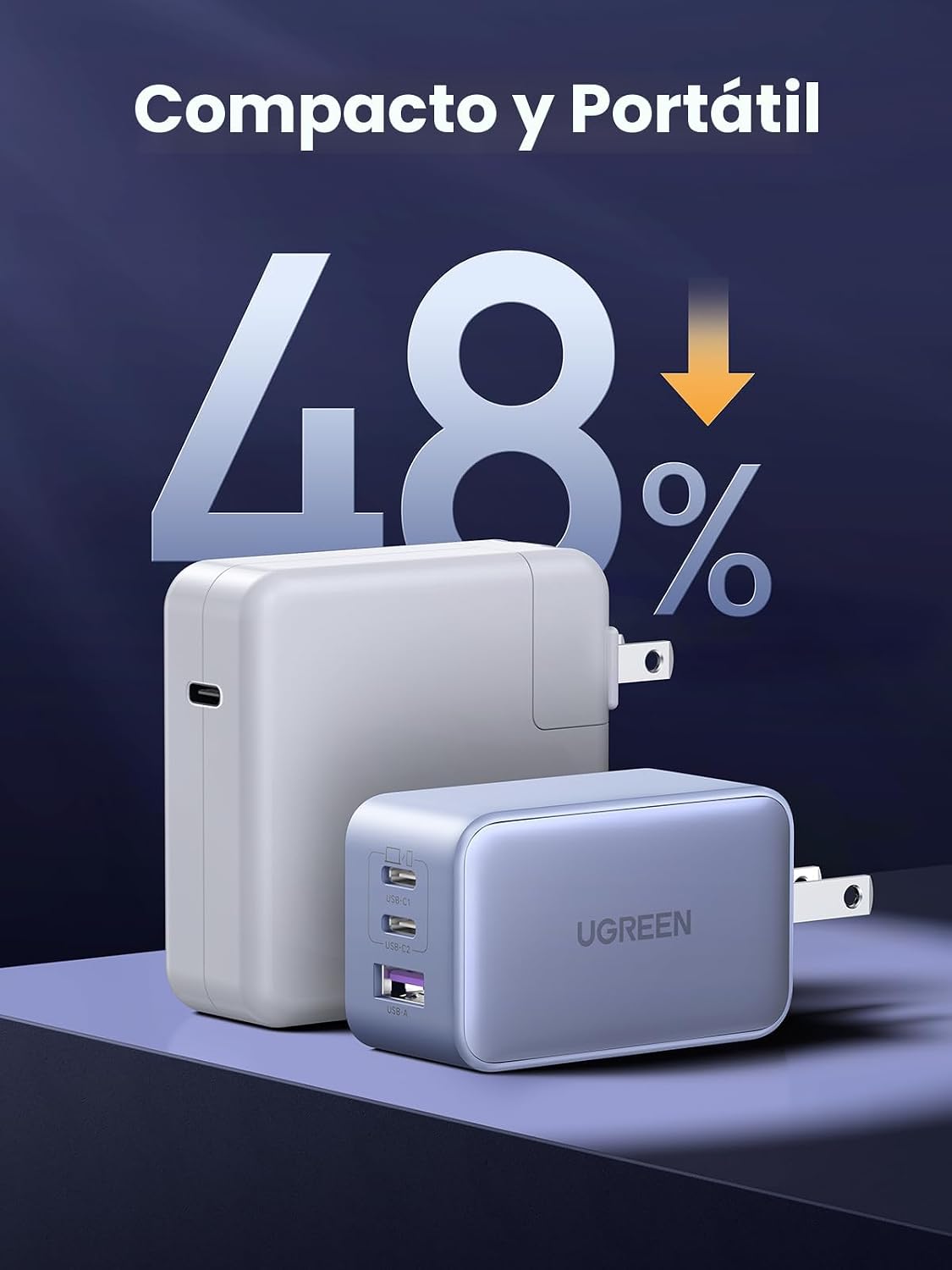 UGREEN Nexode 65W GaN Cargador de pared USB C, adaptador de corrien...