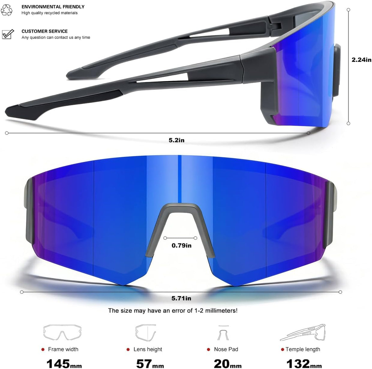 SEKKAF Gafas de sol polarizadas para hombres y mujeres, gafas de so...