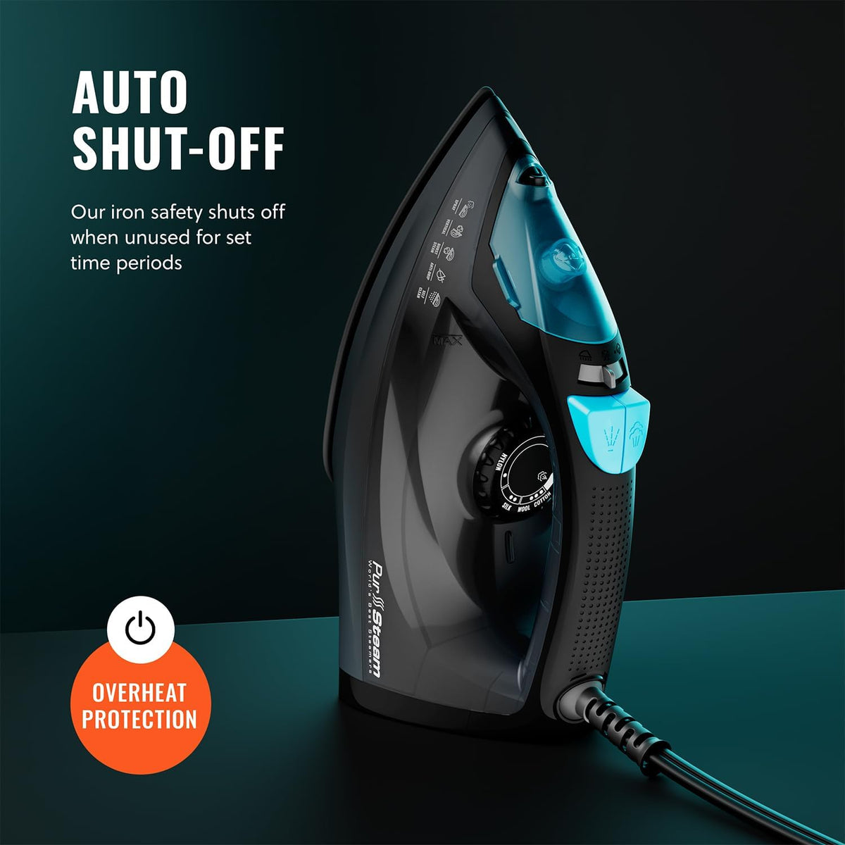 PurSteam - Plancha de vapor profesional de 1250 W, potente vaporiza...