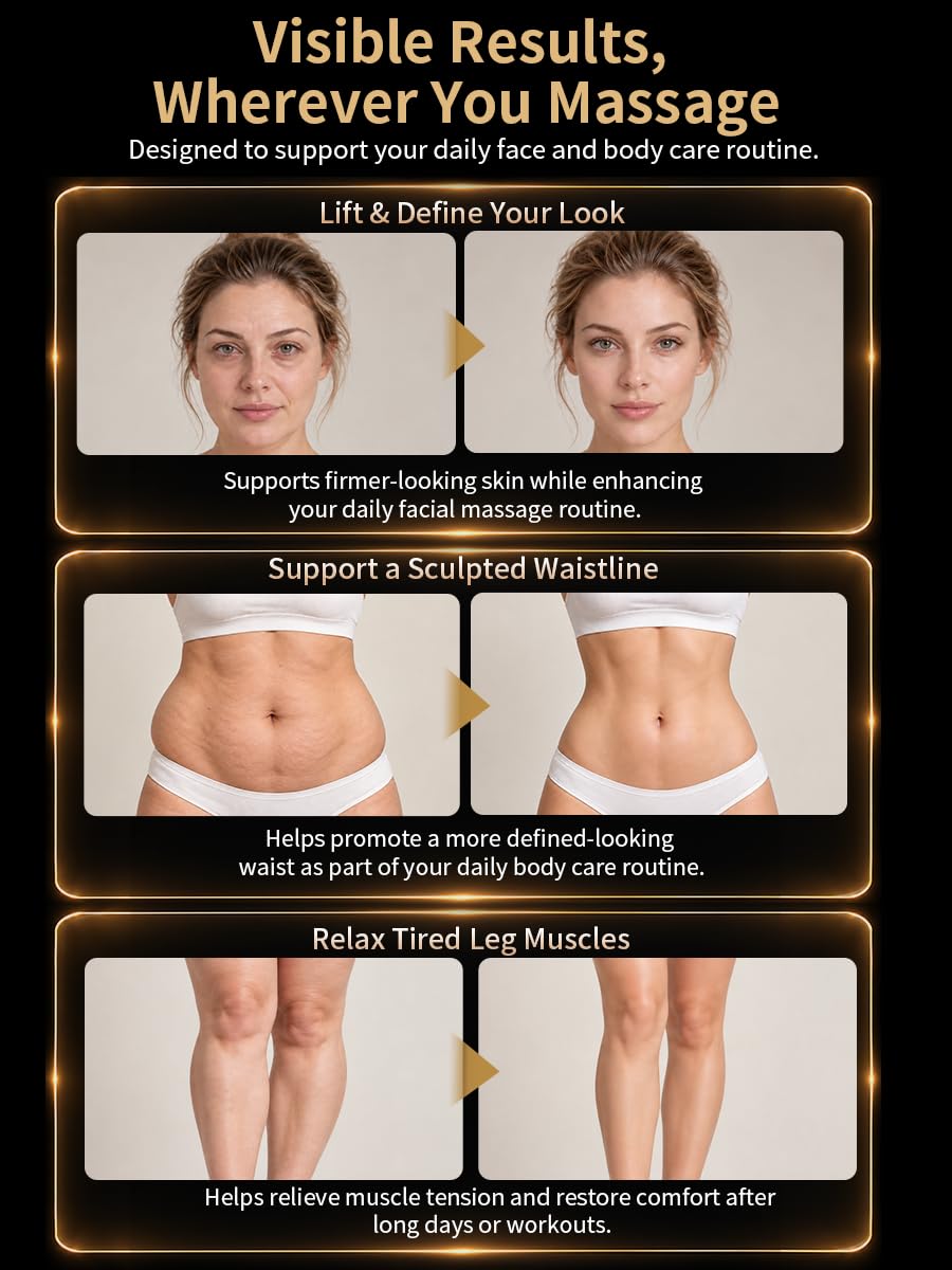 Dispositivo de masaje facial y corporal con bolas de masaje 5D, vib...