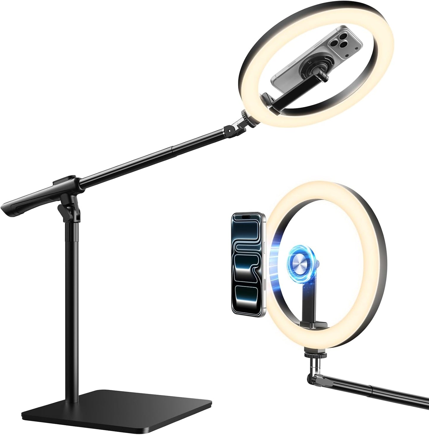 LUXSURE Anillo de luz con soporte magnético para teléfono, soporte...