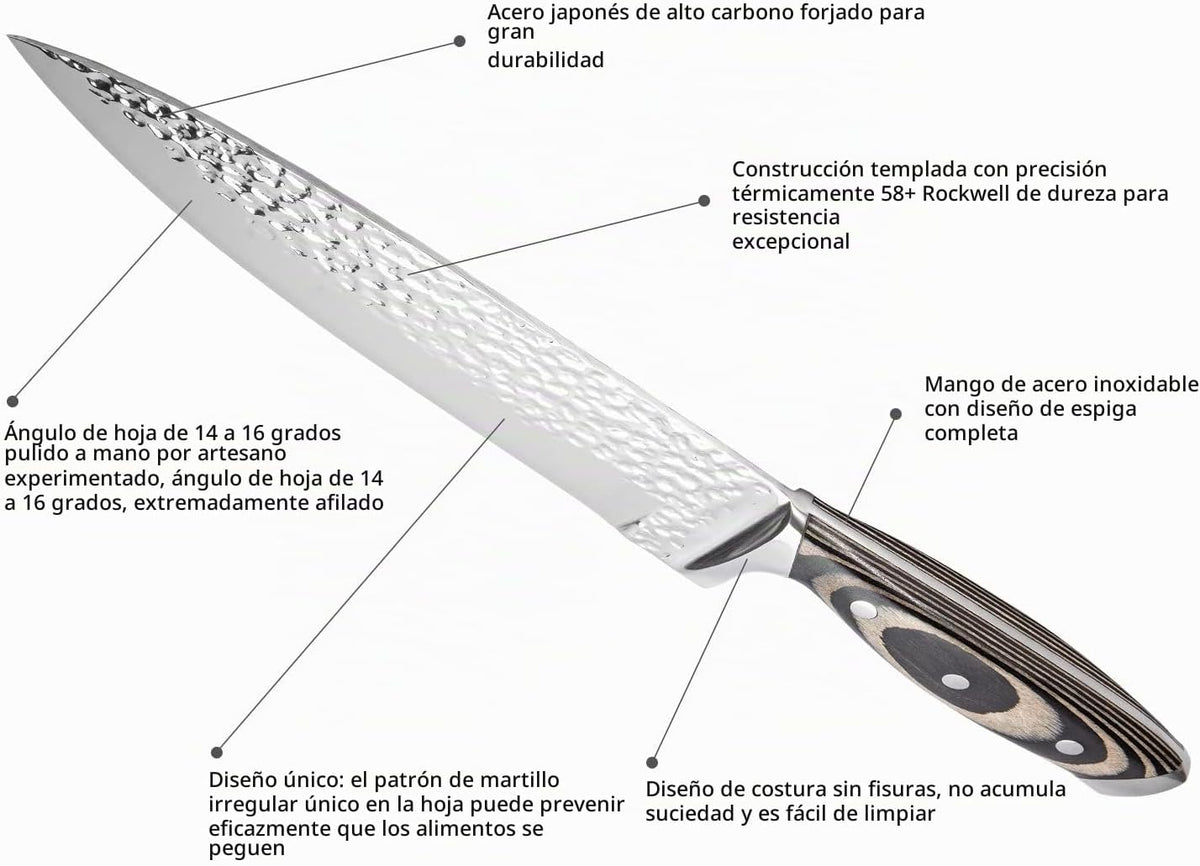 Juego de cuchillos de cocina, juego de cuchillos de 15 piezas con b...