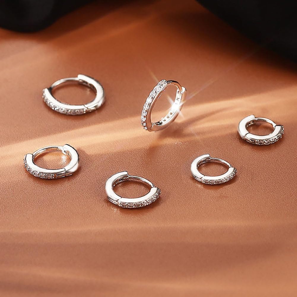 Juego de 3 pares de aretes de aro de oro para mujer, joyería de mod...