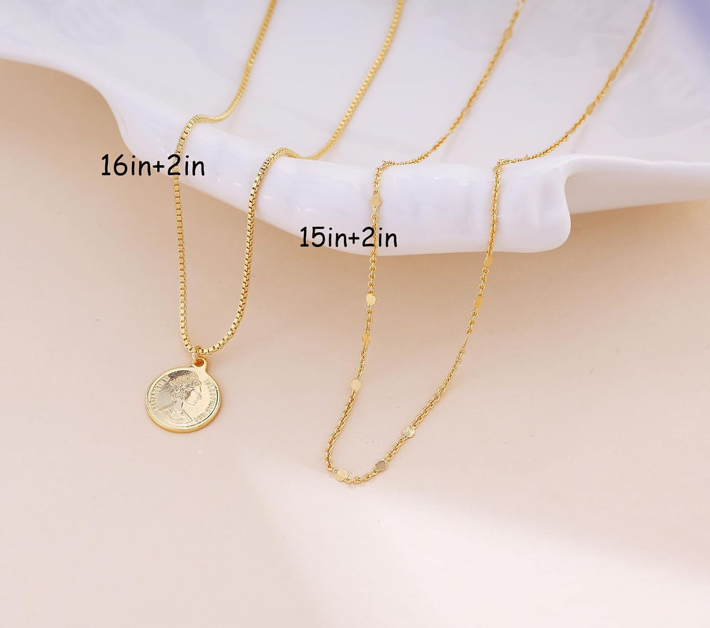 Fwlisesa Collares en capas para mujer, conjunto de collares de oro...