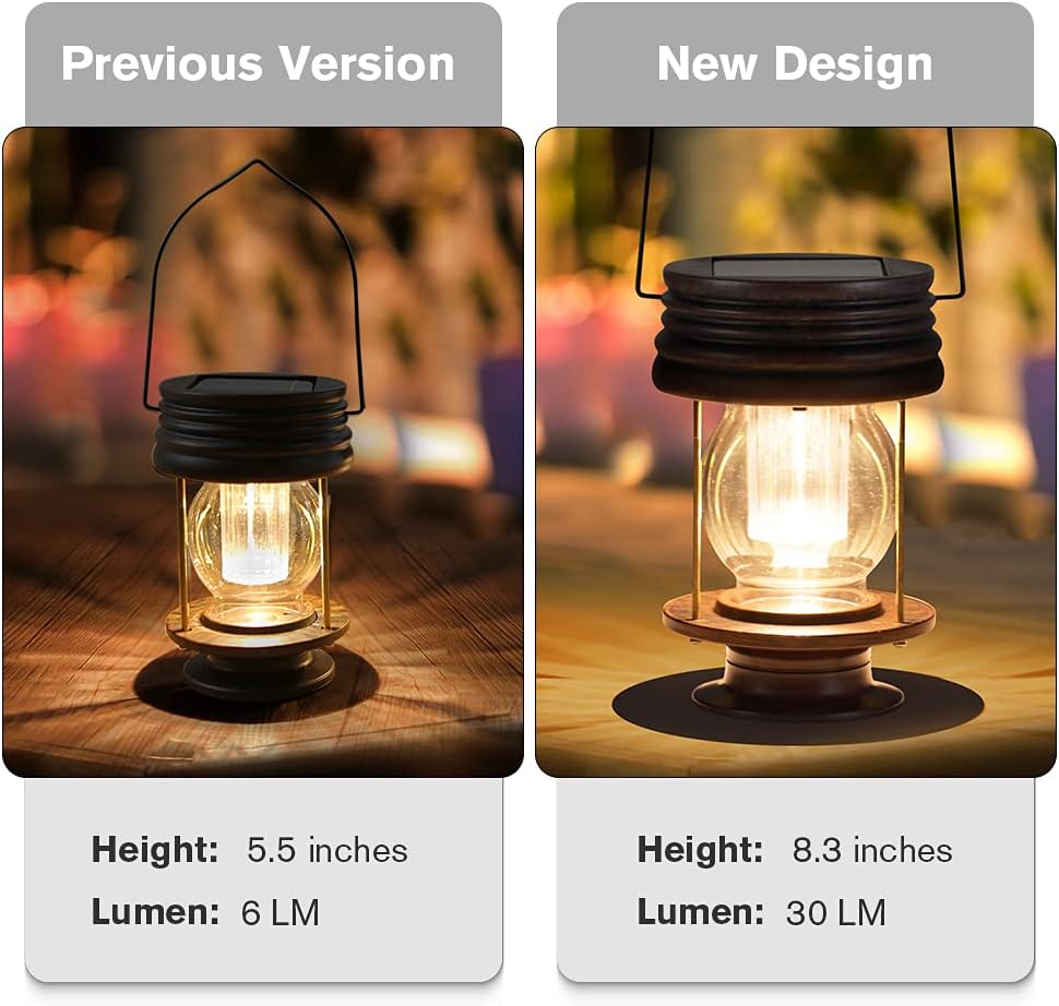 Luces solares colgantes para exteriores \u2013 Faroles retro navide...