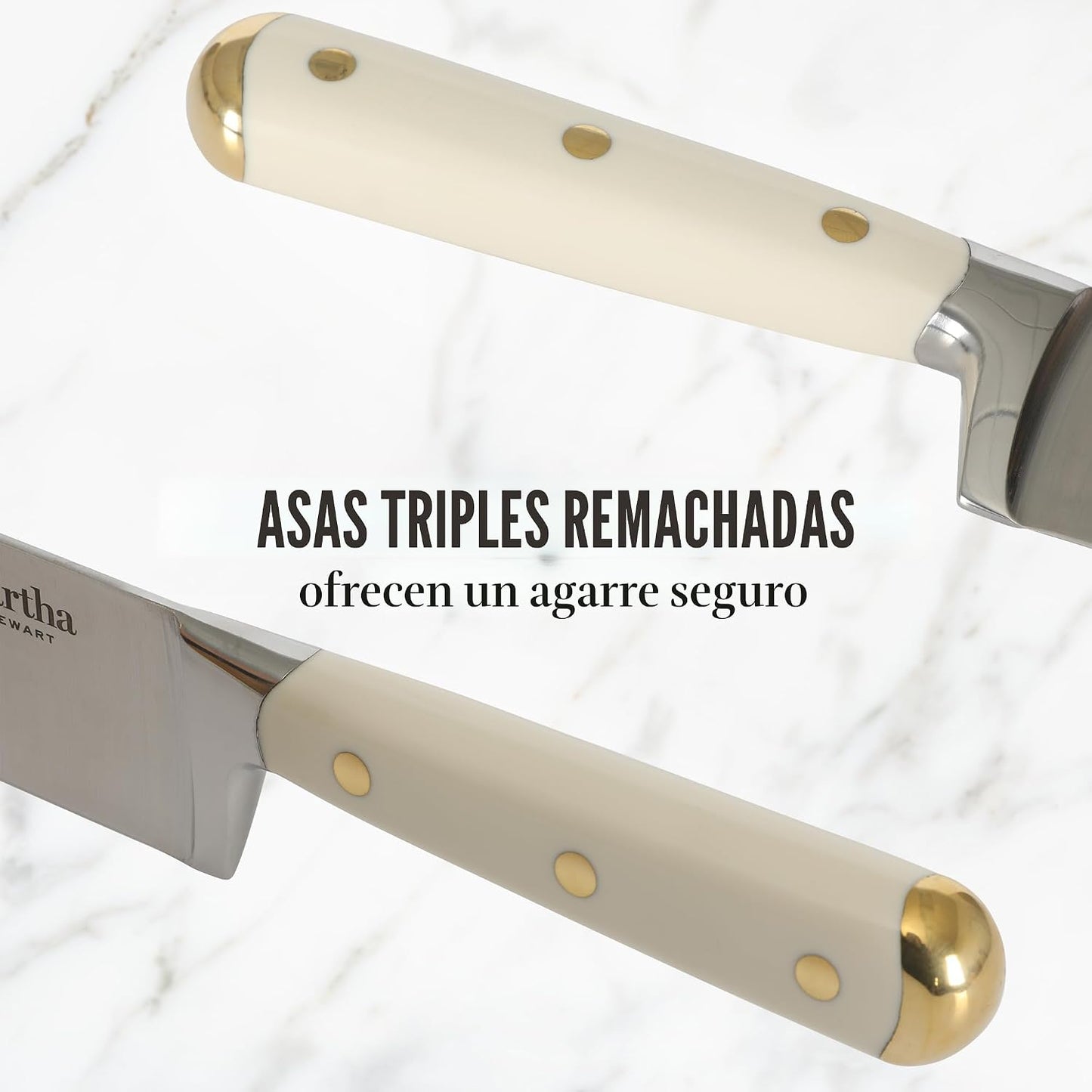 Martha Stewart - Juego de 16 cuchillos de cocina de acero inoxidabl...