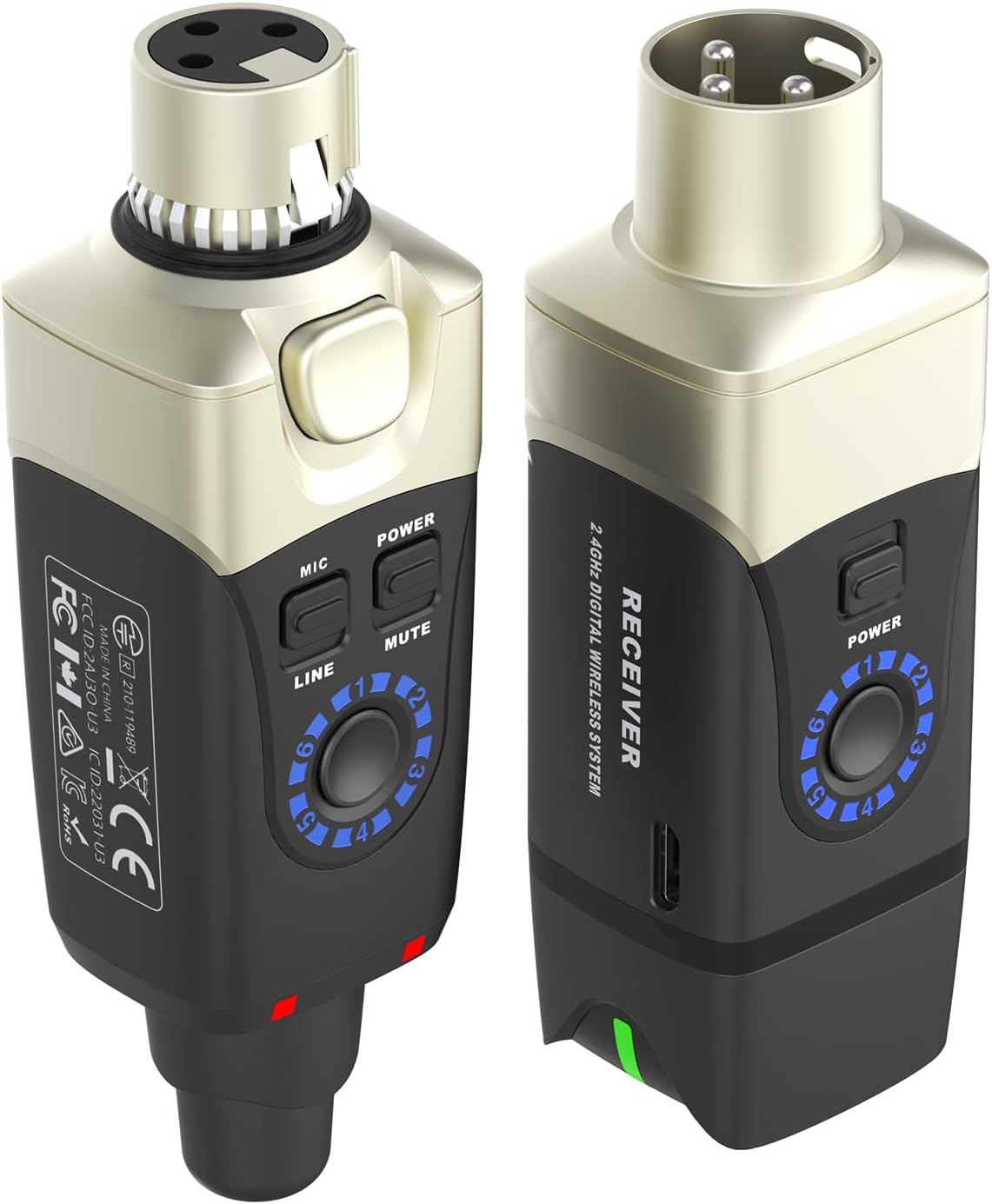 Xvive U3C Sistema inalámbrico de enchufe XLR para micrófono de cond...