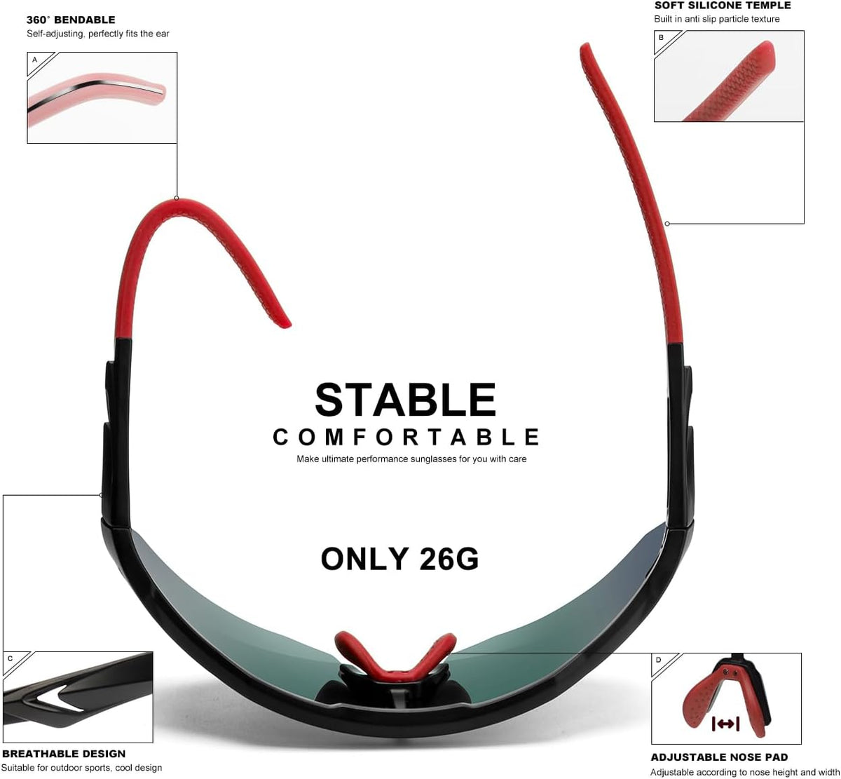 SEKKAF Gafas de sol deportivas polarizadas para hombres y mujeres,...