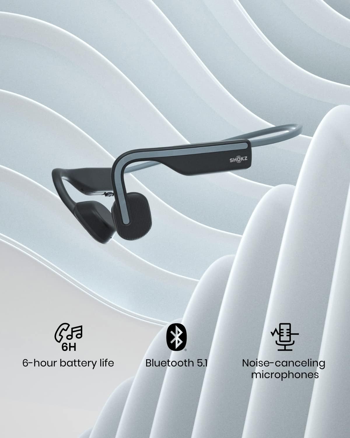 SHOKZ OpenMove - Auriculares deportivos Bluetooth de oreja abierta,...