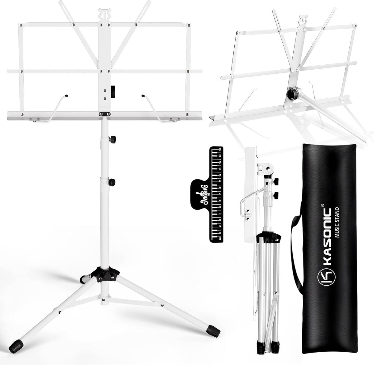 K KASONIC - Soporte de música 2 en 1 de doble uso, plegable para pa...