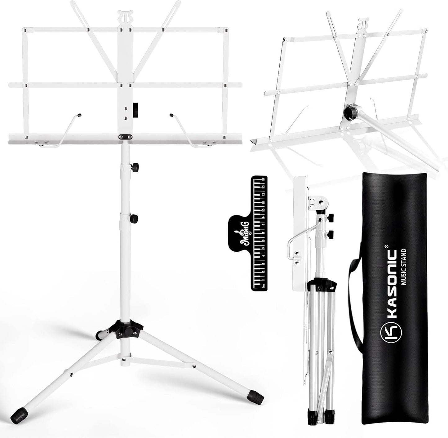 K KASONIC - Soporte de música 2 en 1 de doble uso, plegable para pa...