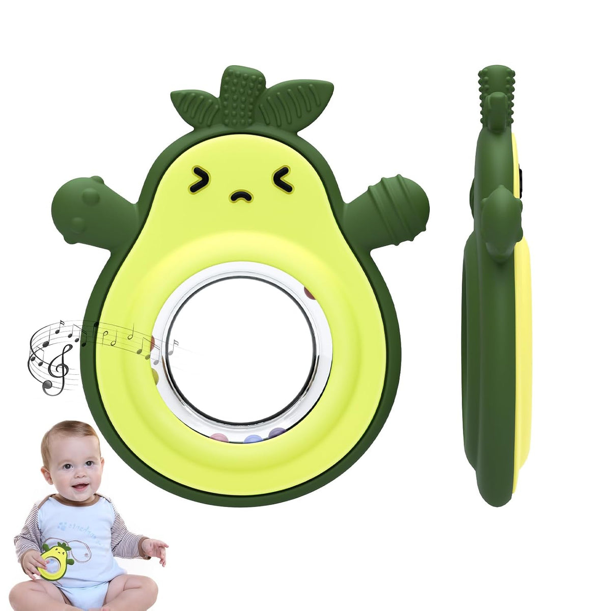 Baby Rattles - Juguete de dentición para bebés de 0 a 6 meses, dise...