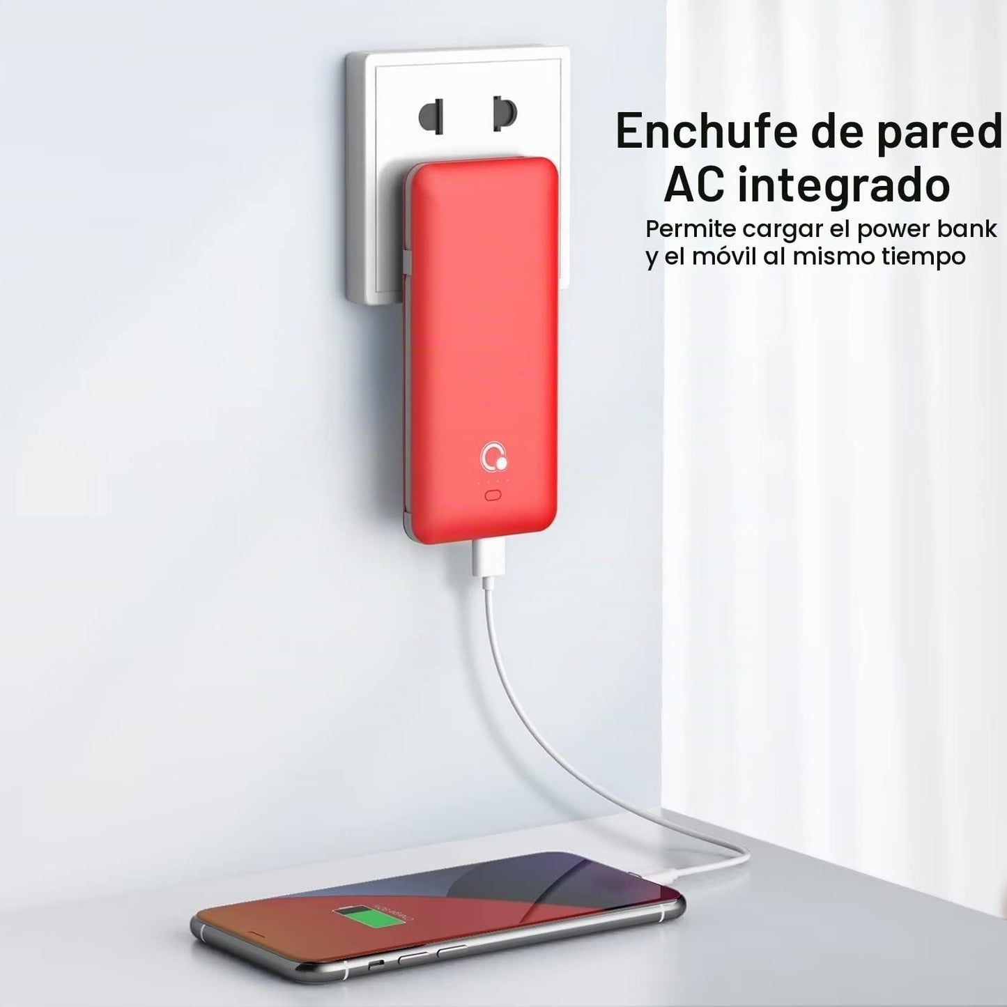 Cargador portátil de 10000 mAh, banco de energía USB B C delgado, b...