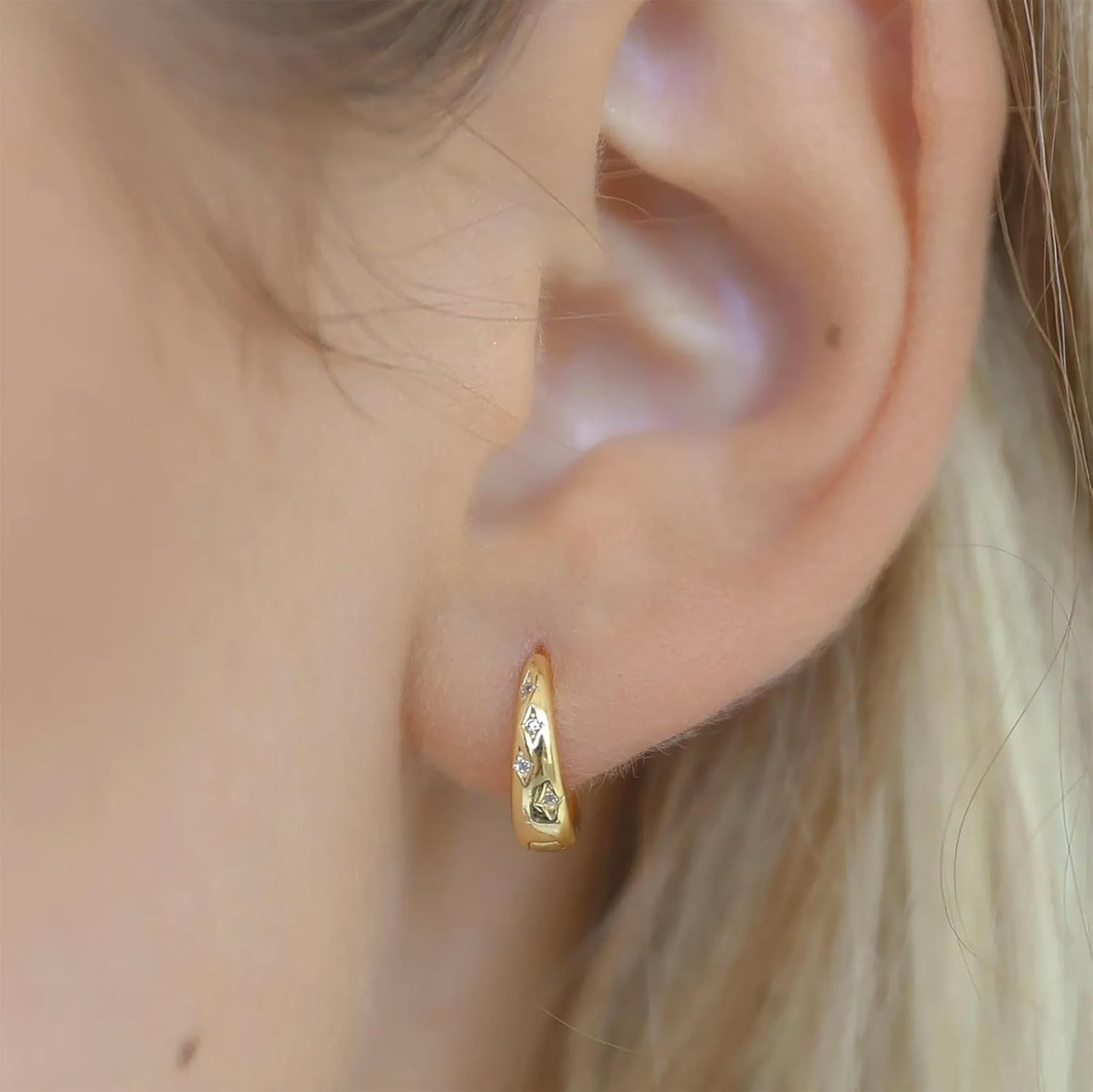 Aretes de ópalo chapados en oro de 14 quilates para mujer, aretes d...