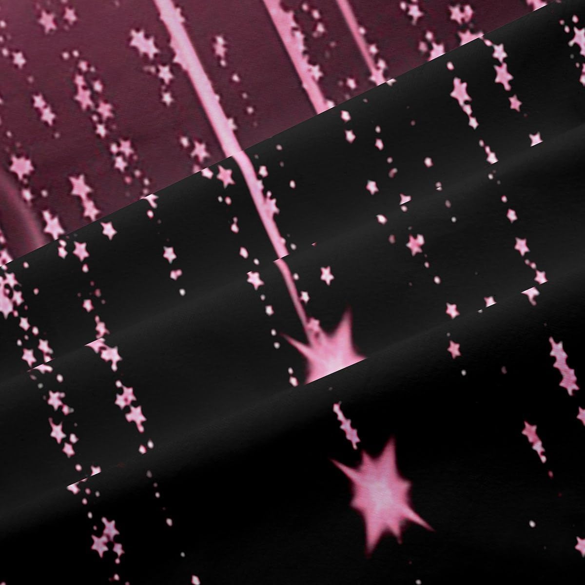Cortinas abstractas degradadas de color rosa y negro para adolescen...