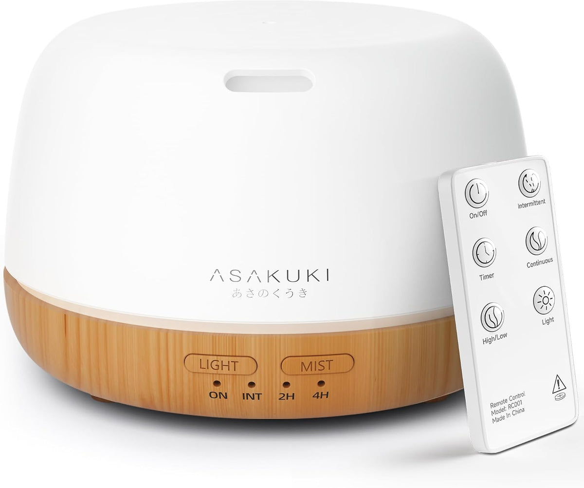 ASAKUKI - Difusor de aceites esenciales, humidificador ultrasónico,...