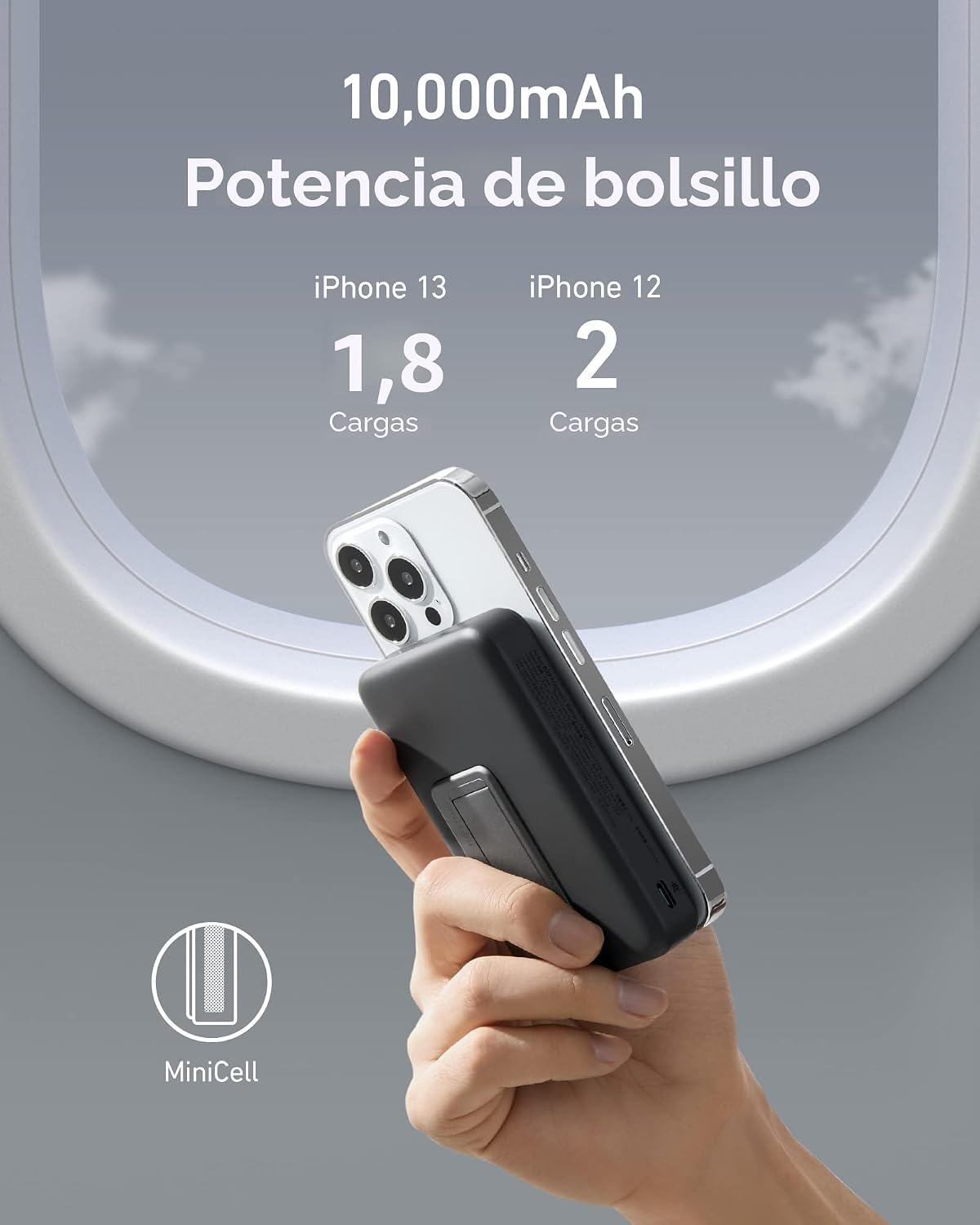 Anker Banco de energía magnético 633 con soporte, cargador portátil...