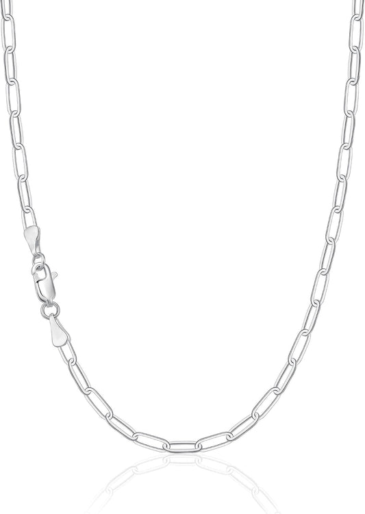 IEFWELL Collar de cadena chapada en plata para mujeres y hombres \u...
