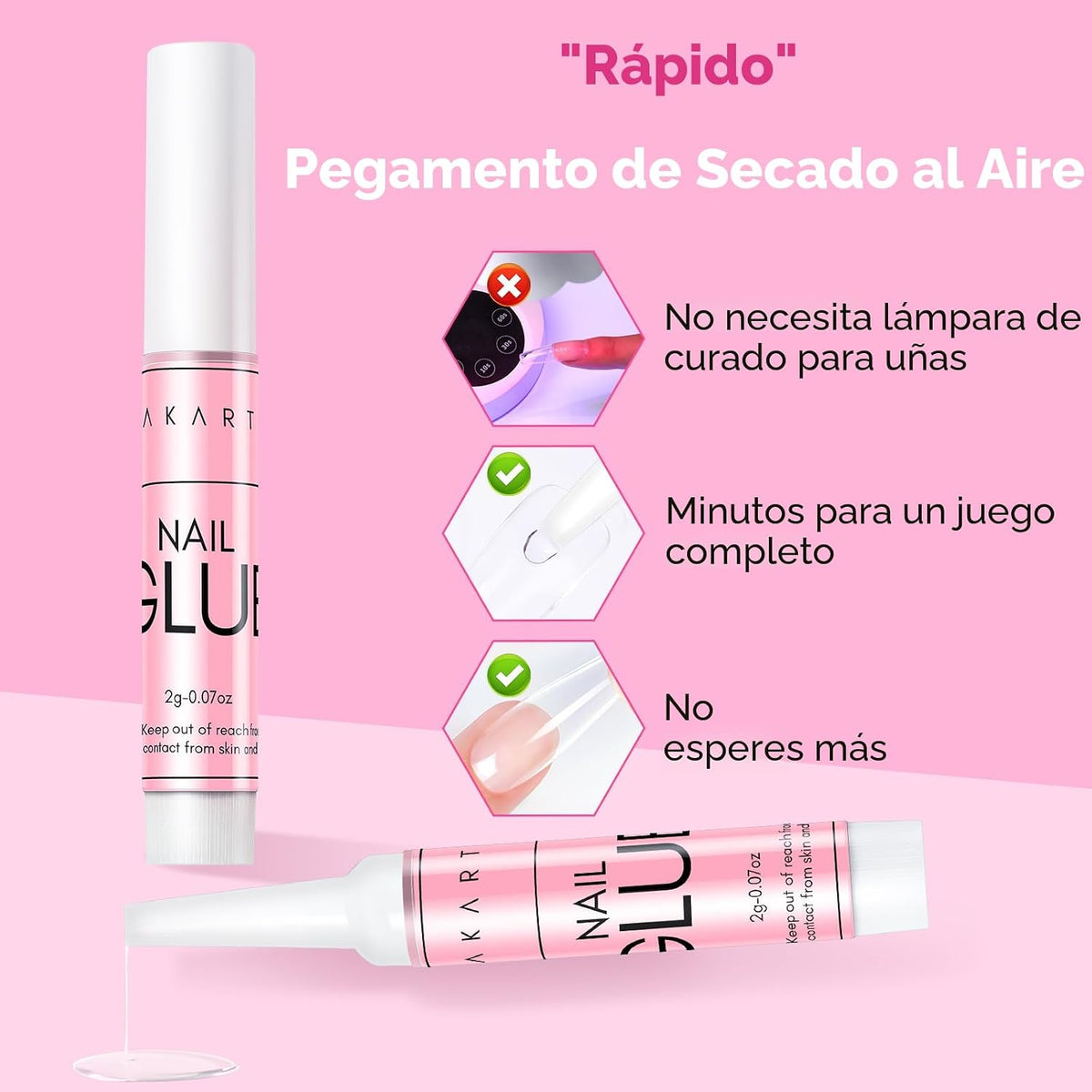 Makartt Pegamento de uñas súper fuerte para uñas acrílicas a presió...