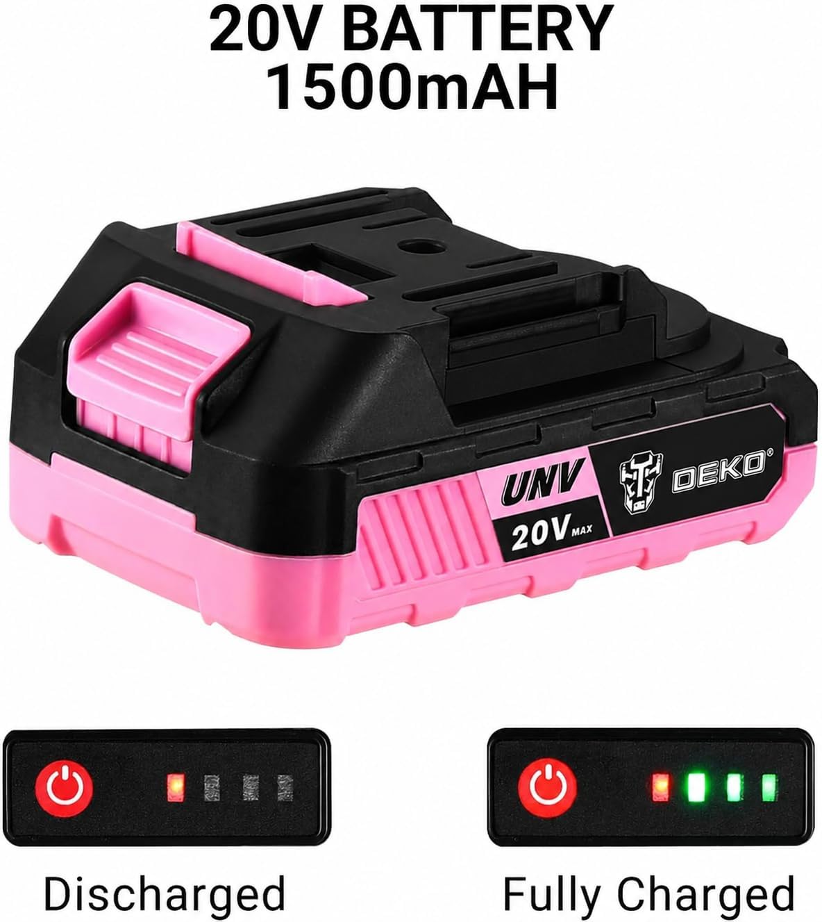 Deko Pro - Juego de taladro inalámbrico 20 V MAX con batería de lit...