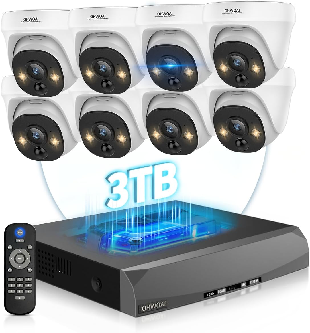 Sistema de cámara de seguridad con cable 4K al aire libre, sistemas...