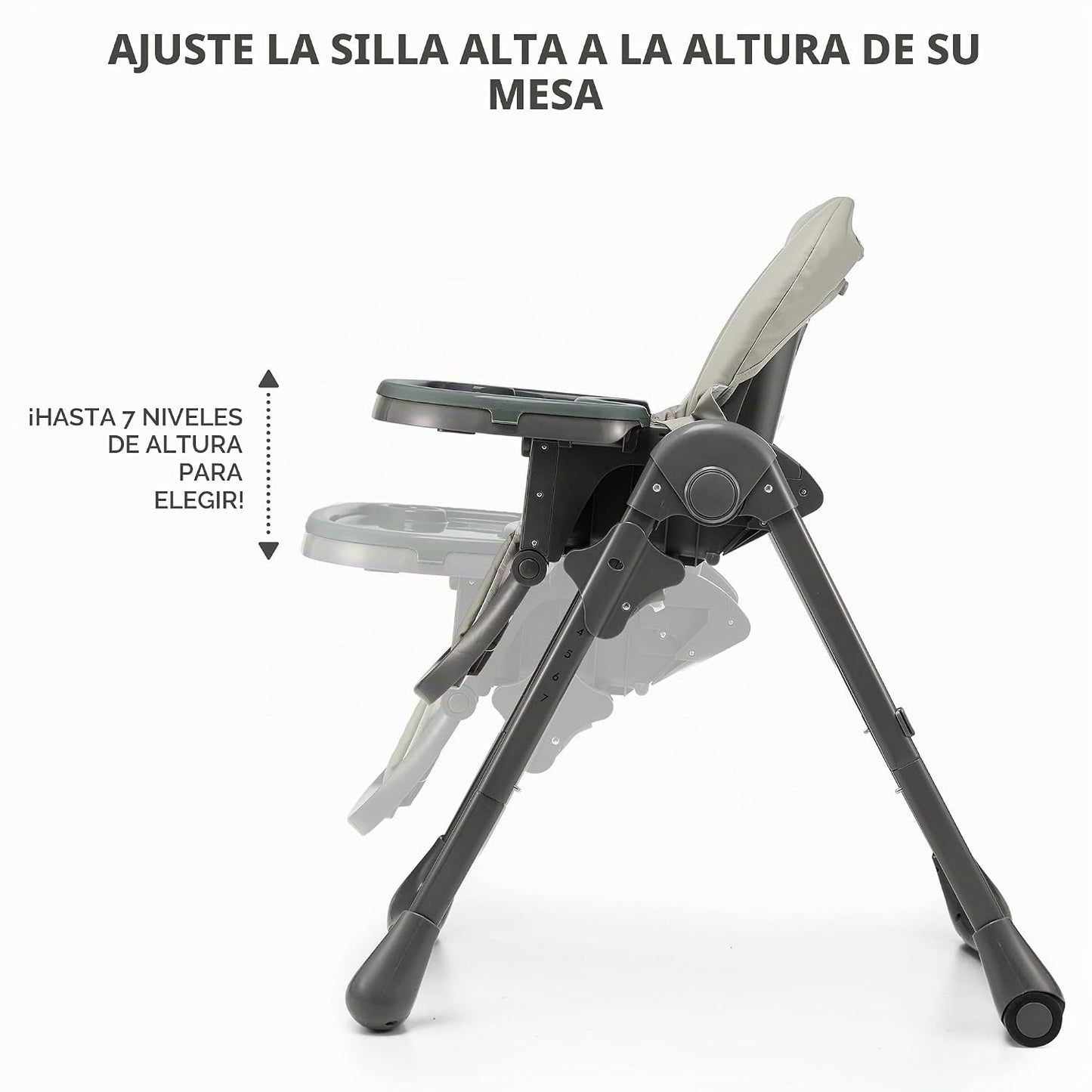 Kinderkraft Tummie - Silla alta 2 en 1, color gris | Ergonómico, re...