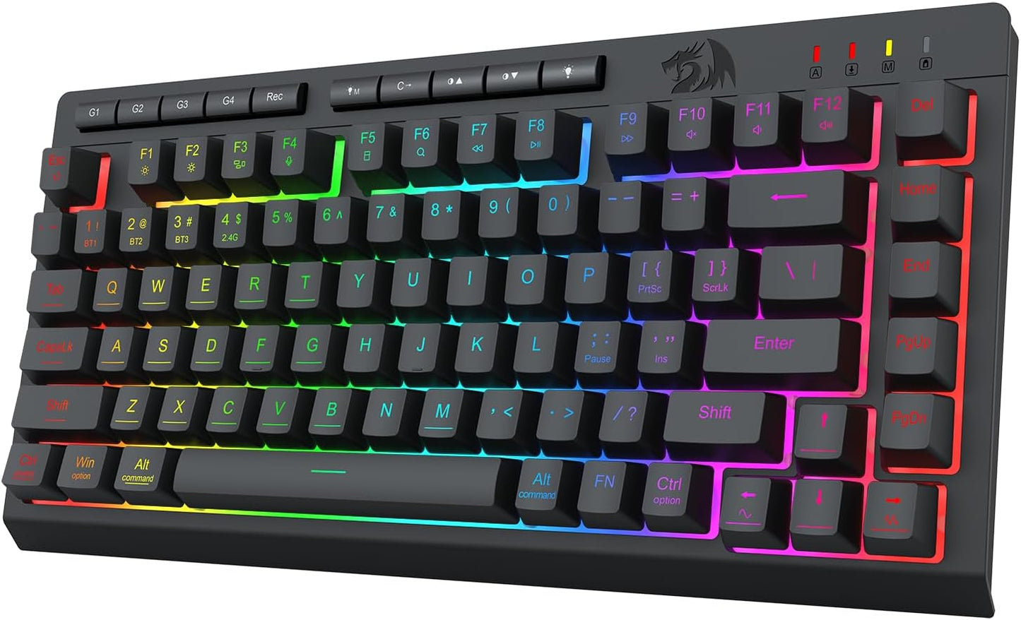 Redragon Teclado Inalámbrico Portátil para Juegos, Bluetooth\/2.4GH...