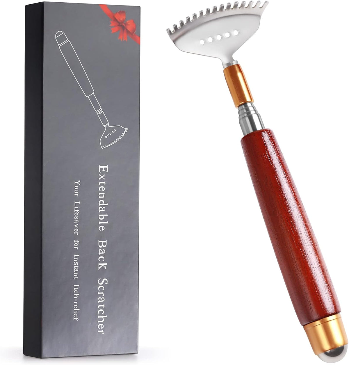 Aznrszy Rascador de espalda para mujeres y hombres extensible con r...
