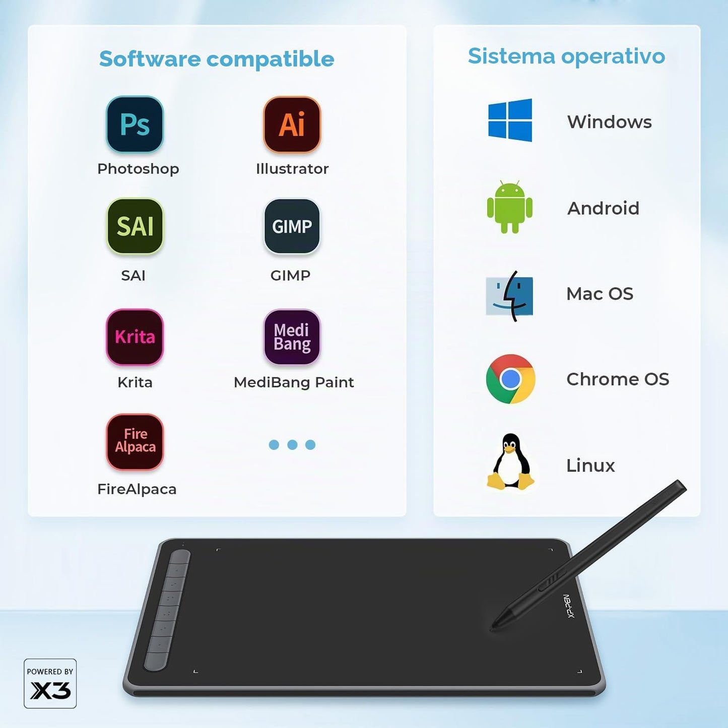 XPPen Deco LW Tableta de Dibujo Inalámbrica - Tableta Gráfica Bluet...
