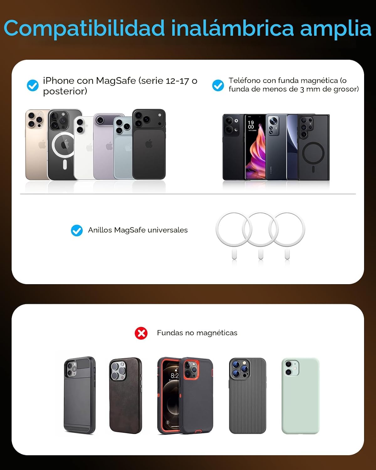 MOMAX Banco de energía inalámbrico magnético de 5000 mAh, cargador...
