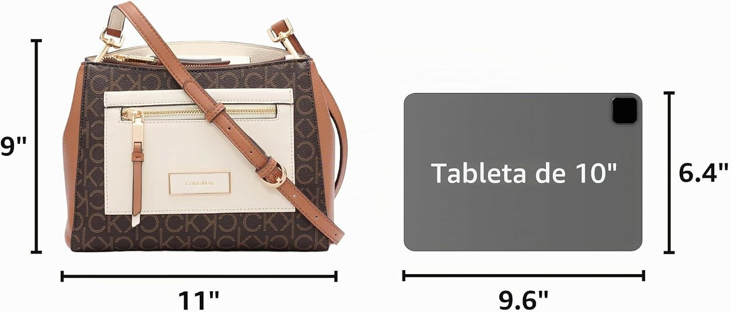 Calvin Klein Bolso bandolera Hadley con tres compartimentos para mujer