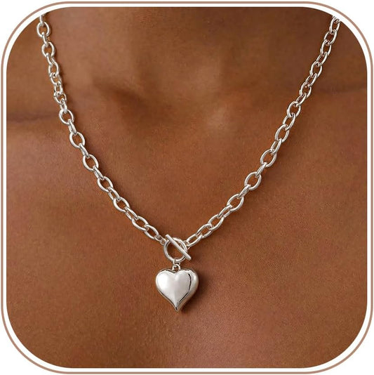 LEXODY Collar de oro grueso para mujer, simple chapado en oro de 14...