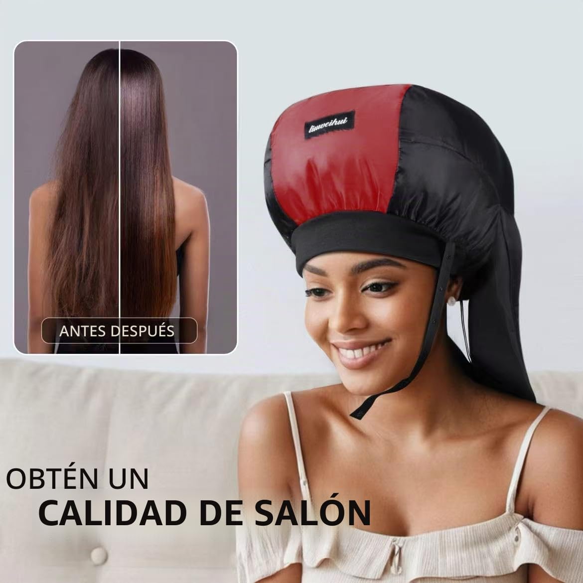 Secador de Pelo con Gorro, Difusor de Pelo Ideal para Cabello Rizad...