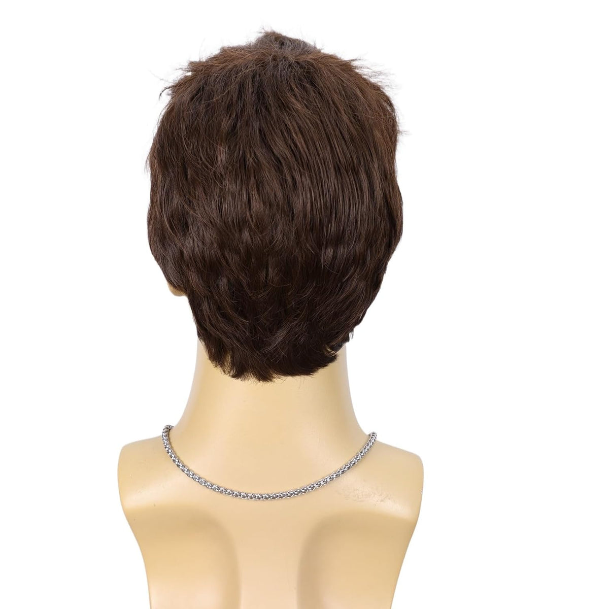 BEAUTY FLAG Peluca marrón para hombre, peluca de pelo sintético mul...