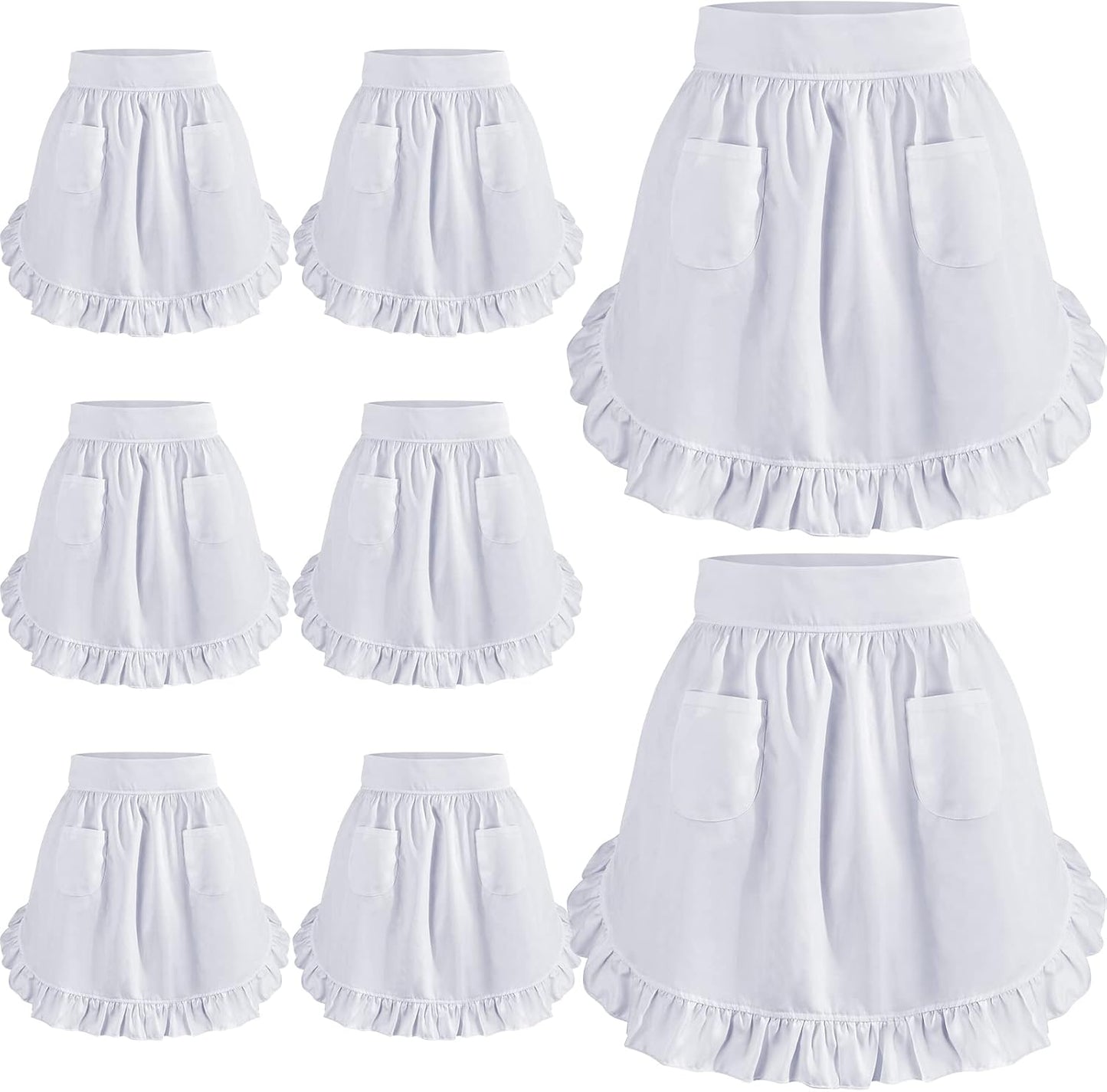 Hercicy Delantal de cintura a granel para mujer, mitad retro, delan...