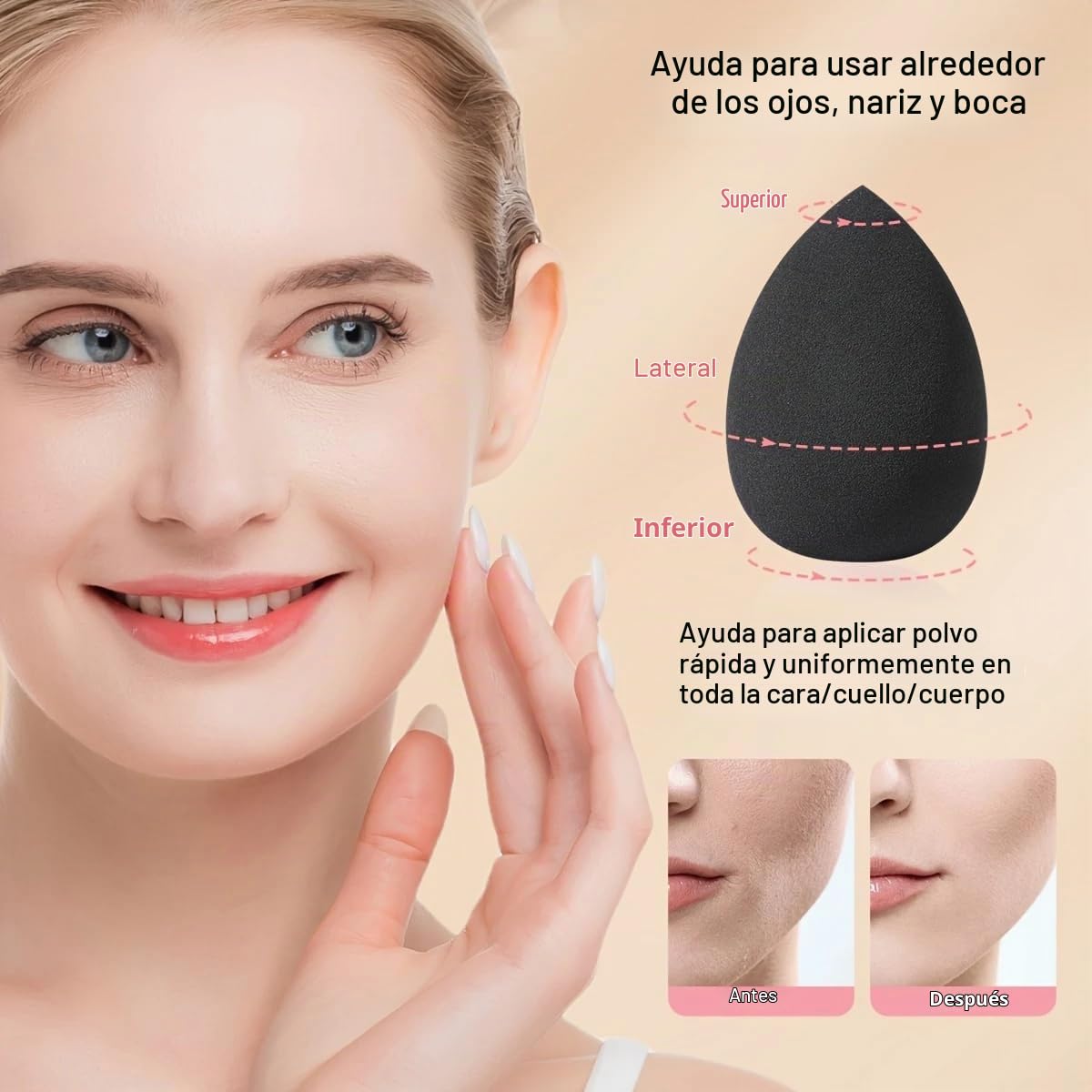 HGHDBT Juego de 40 pinceles de maquillaje negros Kit de maquillaje...