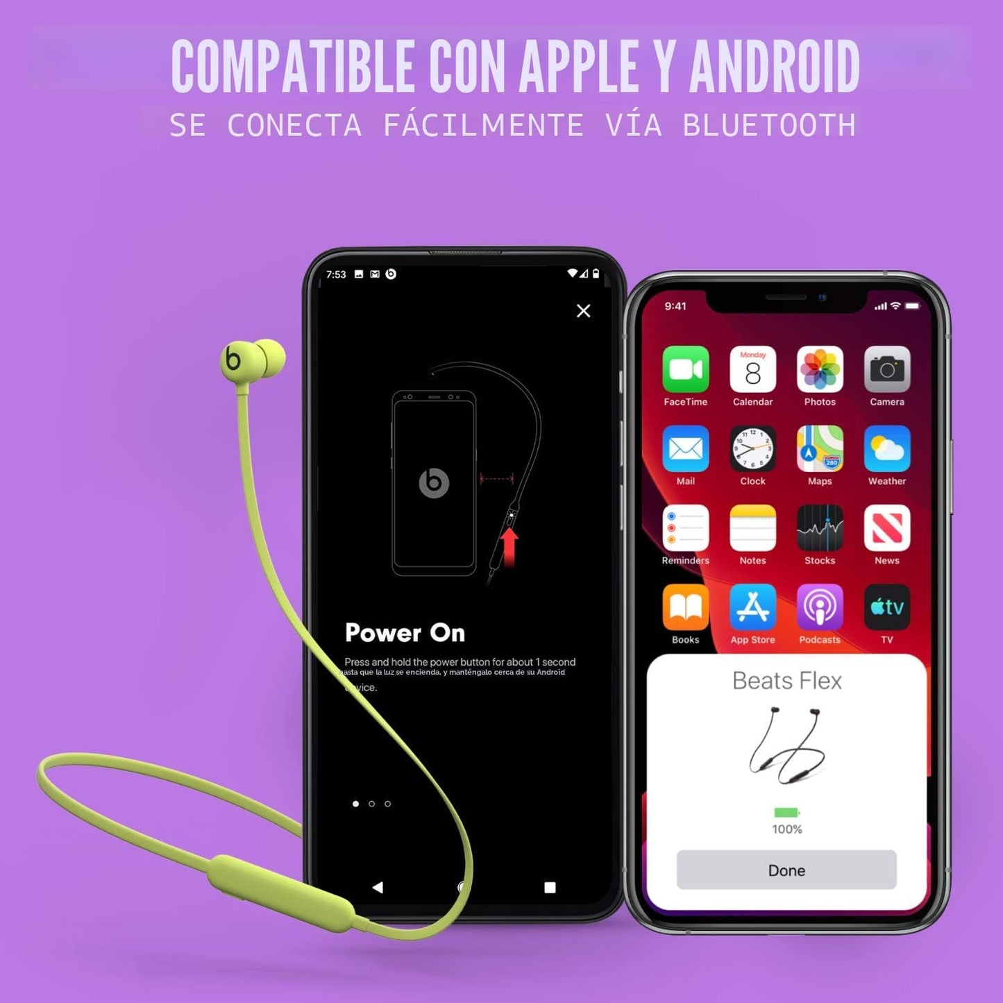 Beats Flex - Auriculares inalámbricos Apple W1, auriculares magnéti...