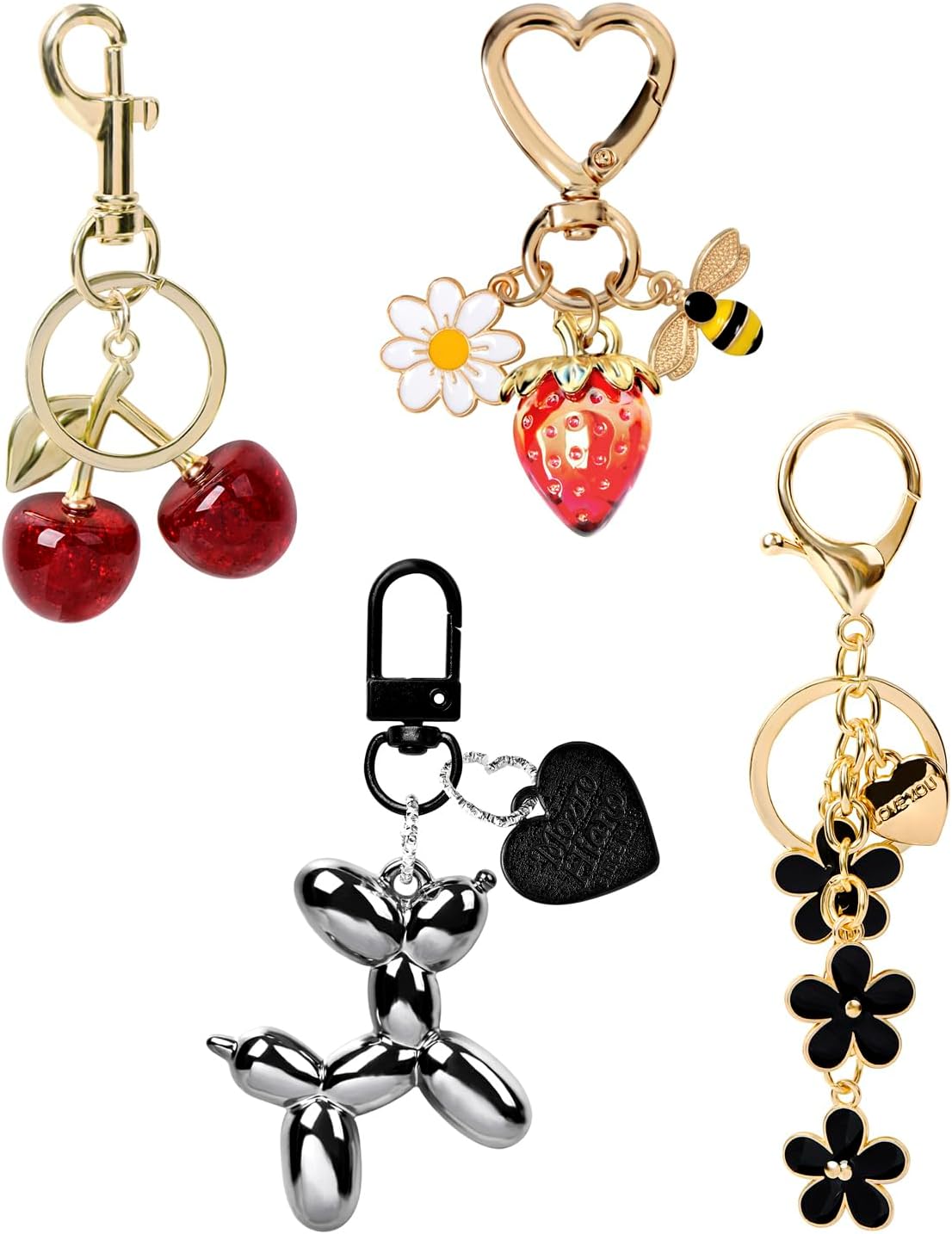 4 dijes para bolsos, bonitos accesorios para bolso y llavero de cer...