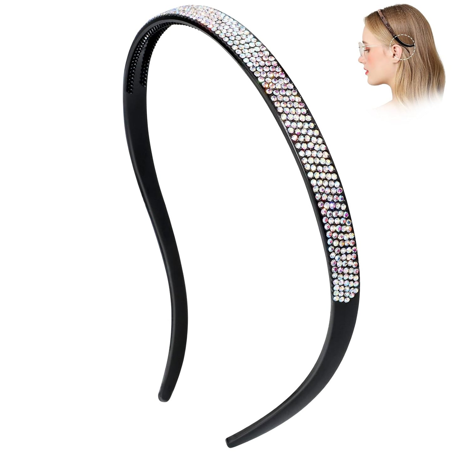 KOVOLITU Diademas diseñadas para gafas, bandas para el pelo de diam...