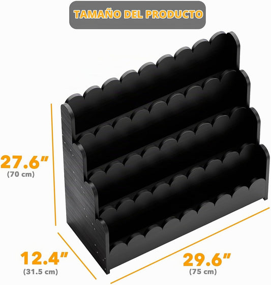 SpaceAid Estantería Festoneada de 4 Niveles, Estantería Montessori...