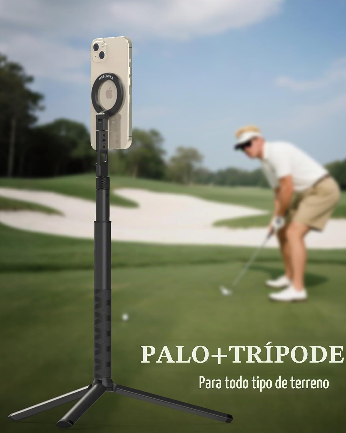 MOSENVKA Trípode de golf y monopié magnético para teléfono, trípode...