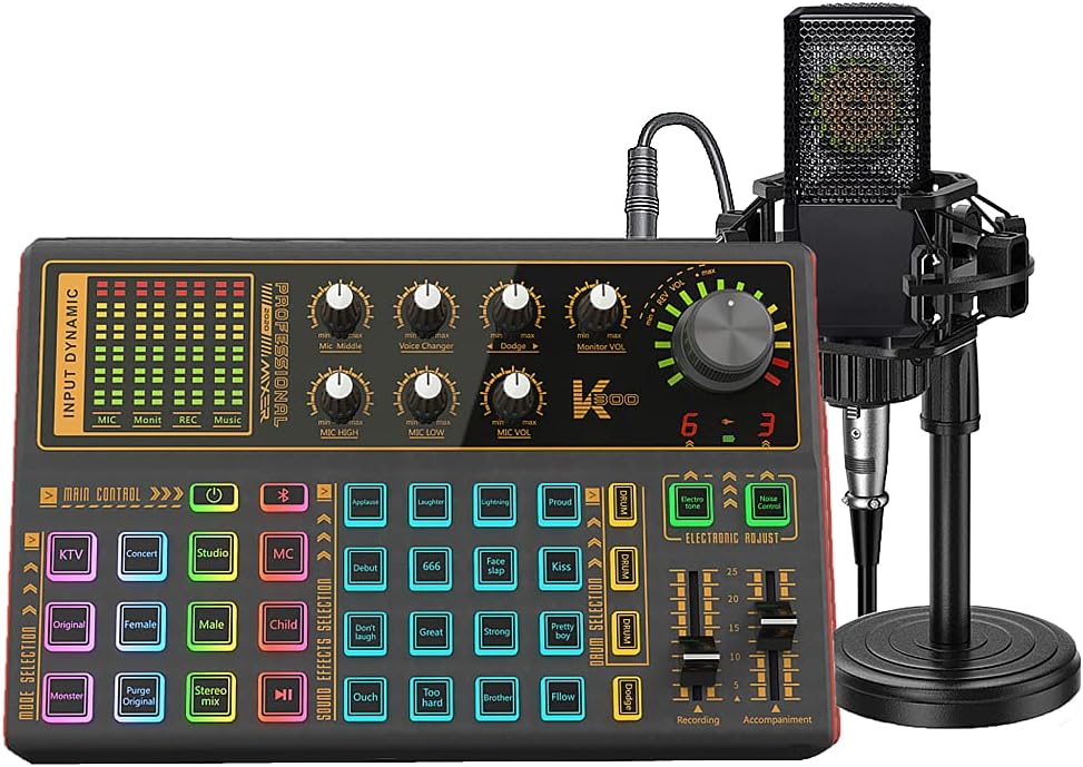 Conjunto de Equipo de Podcast sktome, Tarjeta de Sonido K300 con Mi...